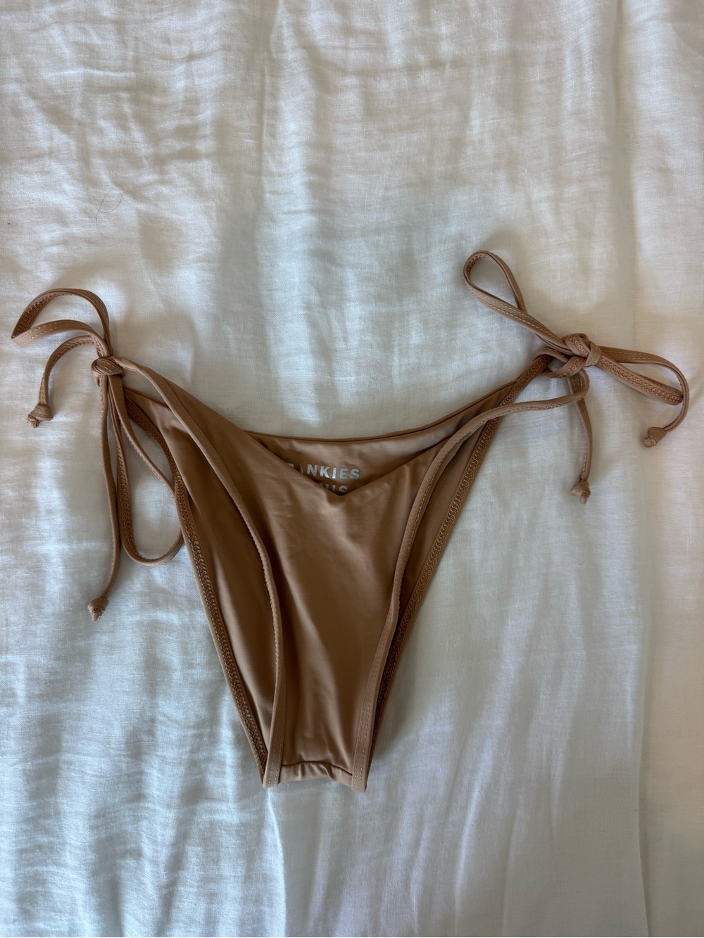 Frankie's Bikinis Tan Tie-Side Bikini Bottoms